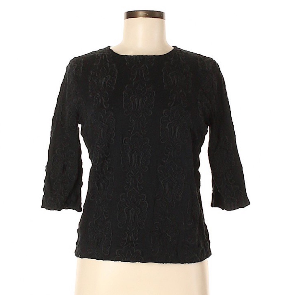 J.Crew Black Floral Top / Size S